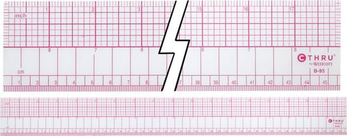 C-Thru 45Cm/18'' Inch/Metric Beveled Ruler